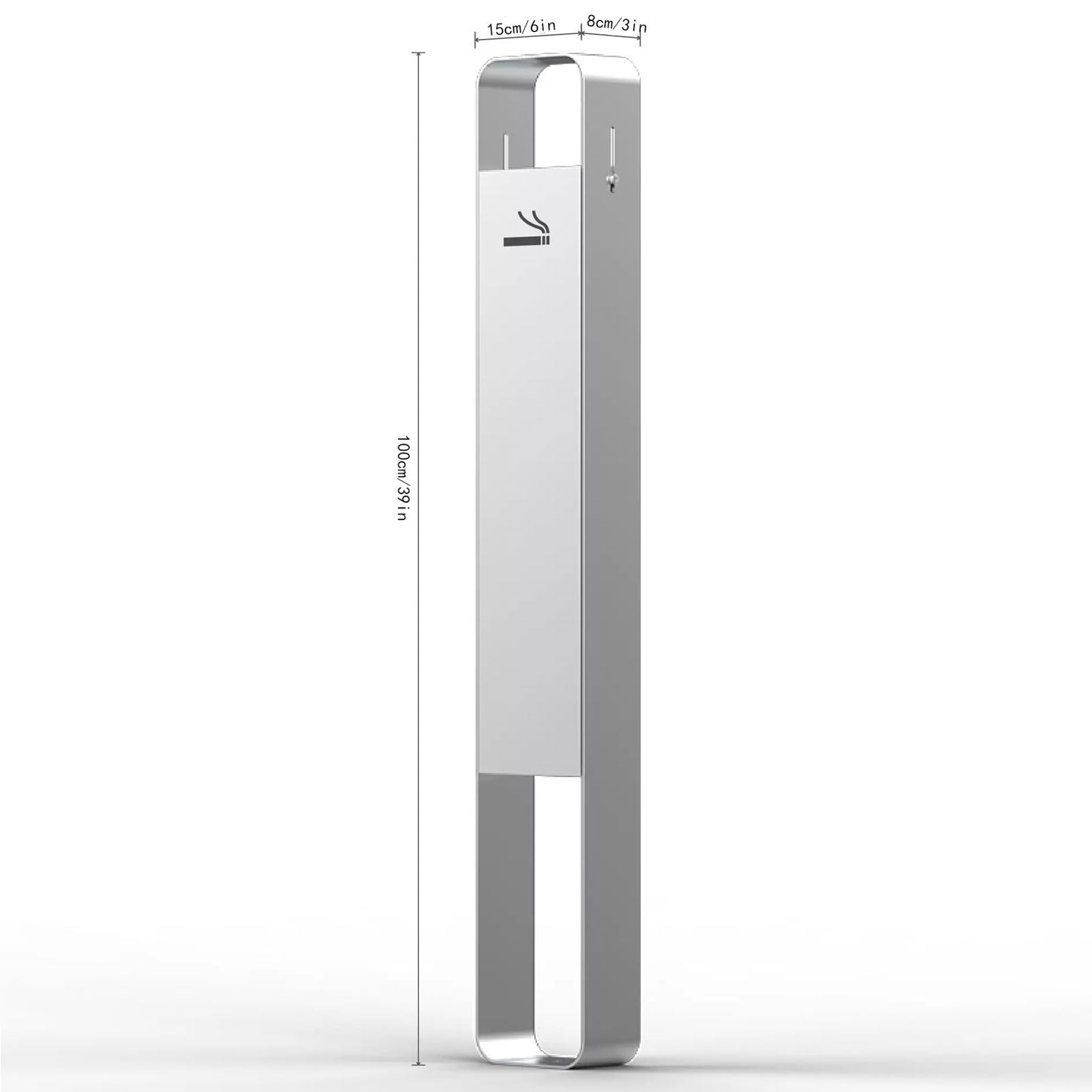 DFEDHF Garbage Cans Stainless Steel Ash Pillar Vertical Cigarette Bin Cigarette Butt Trash Can Cigarette Butt Collection Outdoor Ashtray Outside Trash Bin(B-One Size)