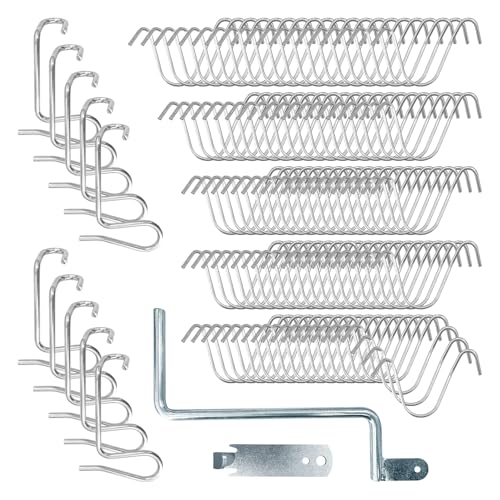 110 Pcs Fence Wire Tightener Tool with 2 Tighteners Handle Stainless Steel Barbed Wire Tensioners Metal Fence Barb Wire Tightening Fixing Tools for Repair Fence Post Garden Fence Wire