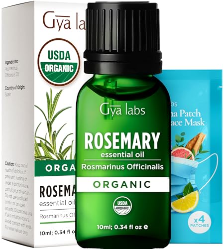 Gya labs Aceite romero orgánico puro para el crecimiento cabello y cuero cabelludo seco -...