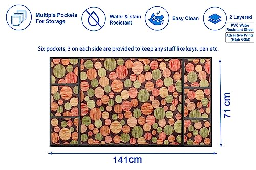 Image of The Furnishing Tree Fridge Top Cover Compatible for Samsung RS76CG8003S9HL, 653 LTR WxL 71x141 in CM Abstract Pattern Multi Color