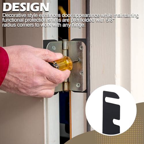 Image of Door Hinge Shims 10 Pack - 0.040 Inch Thickness, 4.5 Inch Hinge Shims | Do not remove the hinge, simply loosen the screw, stick on the gasket, and readjust the tightness