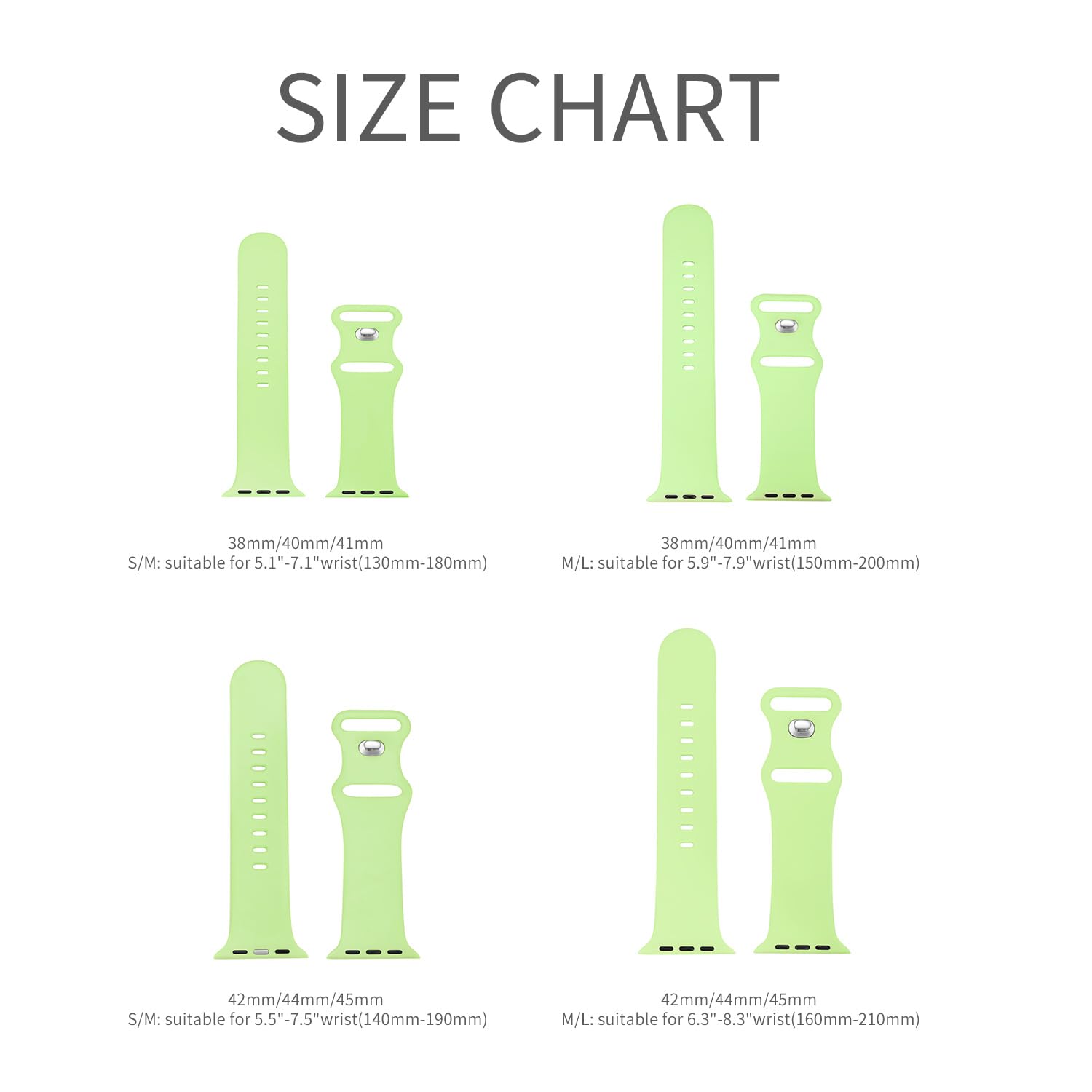 GINNARY Sport Bands Compatible with Apple Watch Band 38mm/40mm/41mm/42mm/44mm/45mm/49mm Women Men,Soft Silicone Strap Compatible with iWatch Ultra2/Ultra Series10/9/8/7/6/5/4/3/2/1/SE Pistachio Green