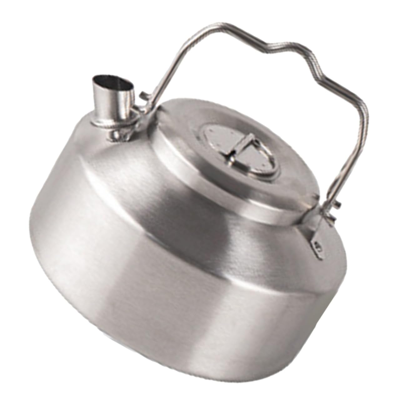 Camping Teekessel 1 L aus Edelstahl Silber, Tragbarer Kocherkessel | Herdplatte und Gas, Outdoor Format für Zuhause und Selbstfahren, Kompakt als Teekanne