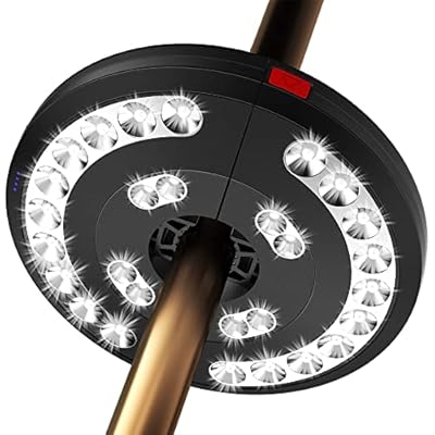 Eletorot Patio Umbrella Lights-Rechargeable Outdoor Lights for Patio Decor, Patio Table Lights Pole Light 28 LED 3 Lighting Modes, Patio Lighting Pool Accessories, Patio Backyard Decor