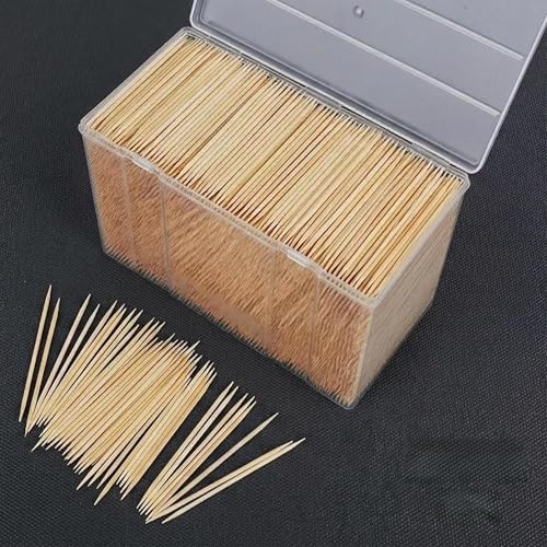 Wooden Toothpicks, 2000 Sticks, Double Headed Bamboo Toothpicks f...