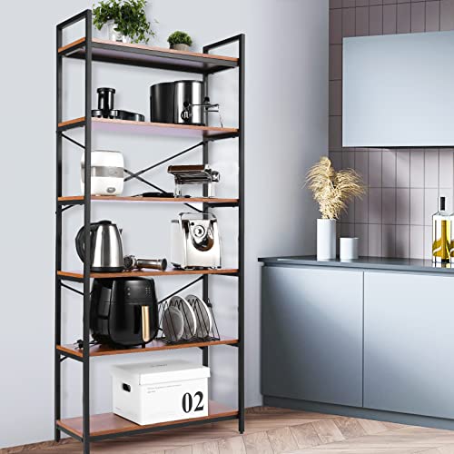 Devo Bookshelf, Modern Book Shelf Rustic Storage Shelves, Etagere Bookcase Unique Bookshelves Cool Bookcases Open Shelving Unit Wood Shelves For Bedroom, Office And Living Room, Brown #TOP6