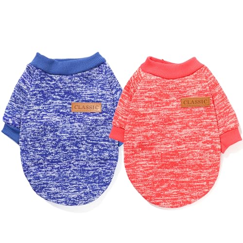 2 Pieces Dog Sweaters for Small Dogs Dog Clothes Female Winter Fleece Puppy Sweaters Warm Pet Outfit for Yorkie, Chihuahua, Bulldog, Dachshund, Pug by Generic - Image 8