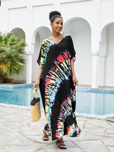 Image of Kaftan Dresses for Women Plus Size Bathing Suit Cover up Caftan Maxi Beach Dresses
