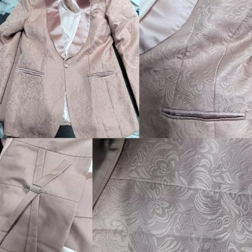 SAROULU Jacquard Men Tuxedo Suit Set One Botton Suit Men 3 Piece Suit for Wedding3