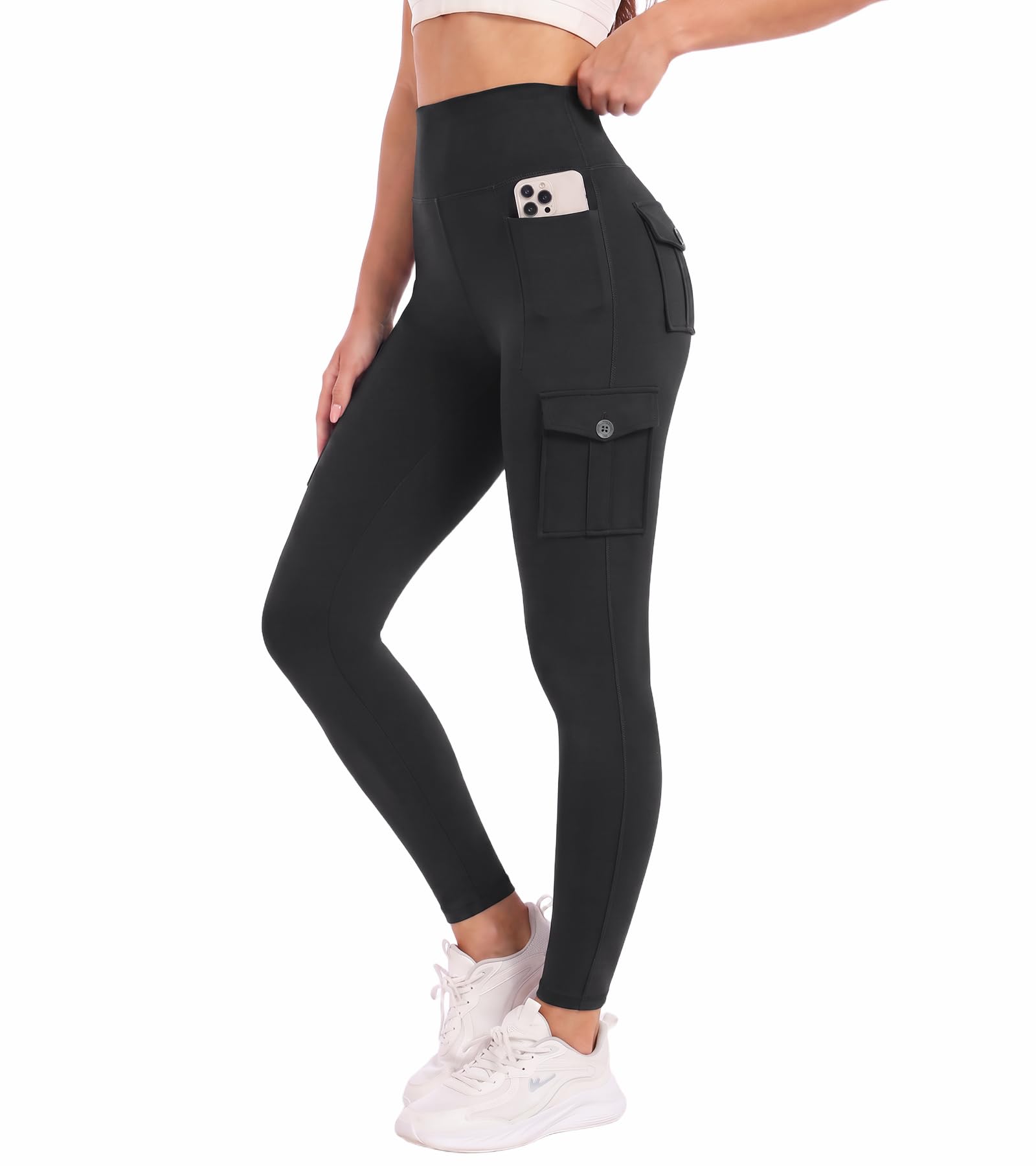 adorence Legging Femme 6 Poches Taille Haute Scrunch Push Up Yoga