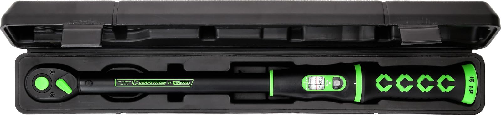 KS Tools 512.0015 COMPETITION - Chiave dinamometrica a cricchetto, 1/2", 20-200 Nm