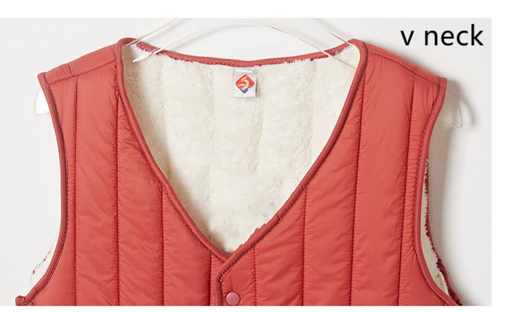 Veste Sans Manches Femme, Weste Damen Gilet Matelassé Léger Rose Mince Doublure En Peluche Gilet Chaud Rembourré Steppweste Manteau D'Hiver Sans Manches Pour Femmes Adolescent Bureau Sport De Ple