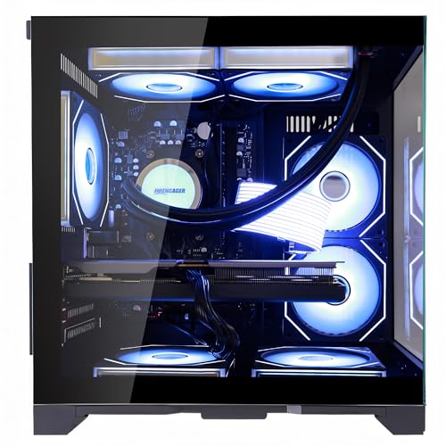 Image of Panorama Gaming PC Desktop - AMD Ryzen 7 5700G 3.8 GHz, RTX 5060 8GB, 32GB DDR4 RAM 3200, 1TB M.2 PCIe SSD, 650W PSU, 240mm AIO, 11AC Wi-Fi, Windows 11 64-bit Desktop Computer, Black