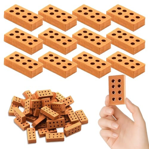 TILONKJ 100 Piezas Ladrillos Artificiales en Miniatura,Set de Mini Ladrillo a Escala 1:16,Ladrillos de Arcilla para Maquetas,Para Hazlo Tú Mismo