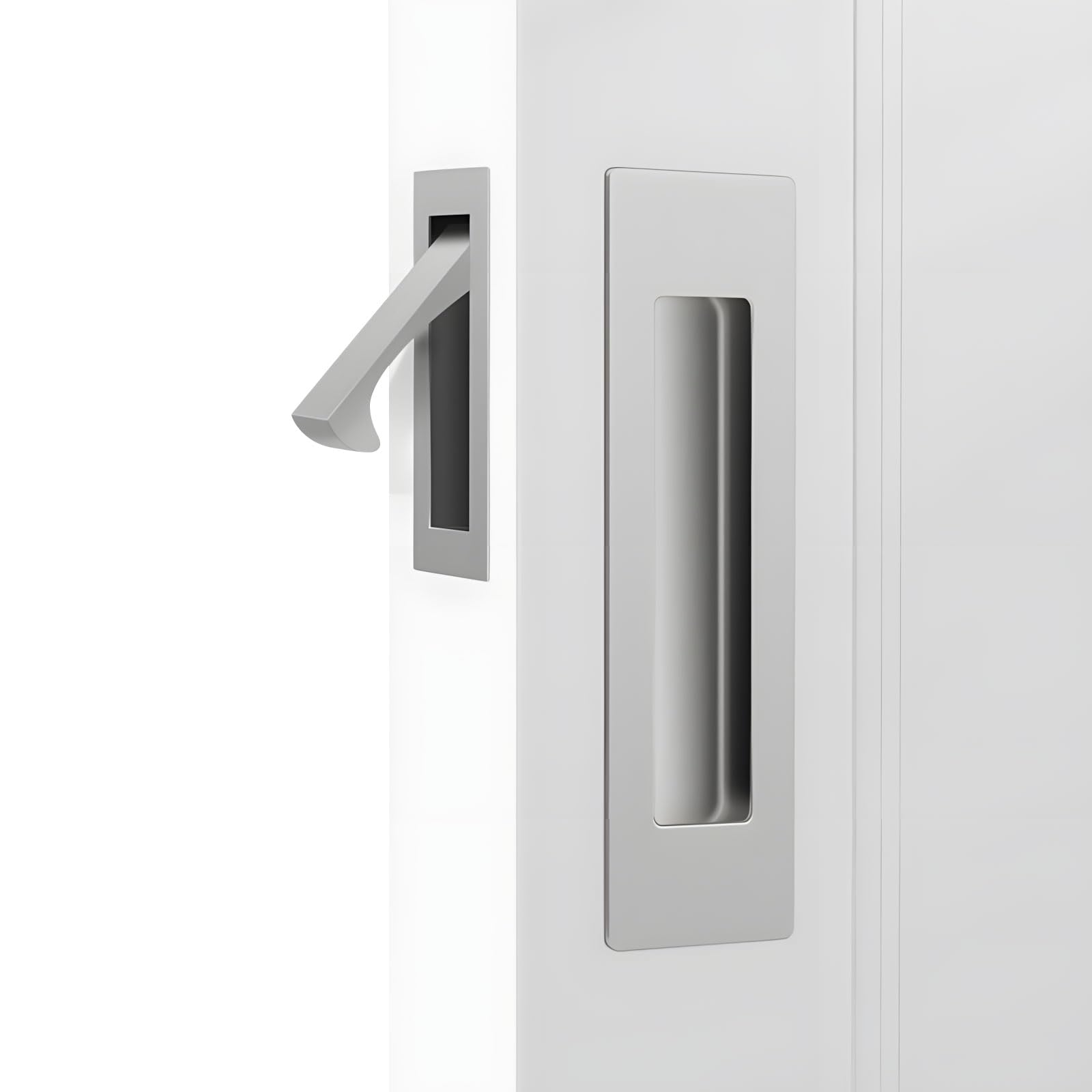 SHYYOULQE Recessed Handle Set for Interior Doors Business Use Recessed Door Pull Set