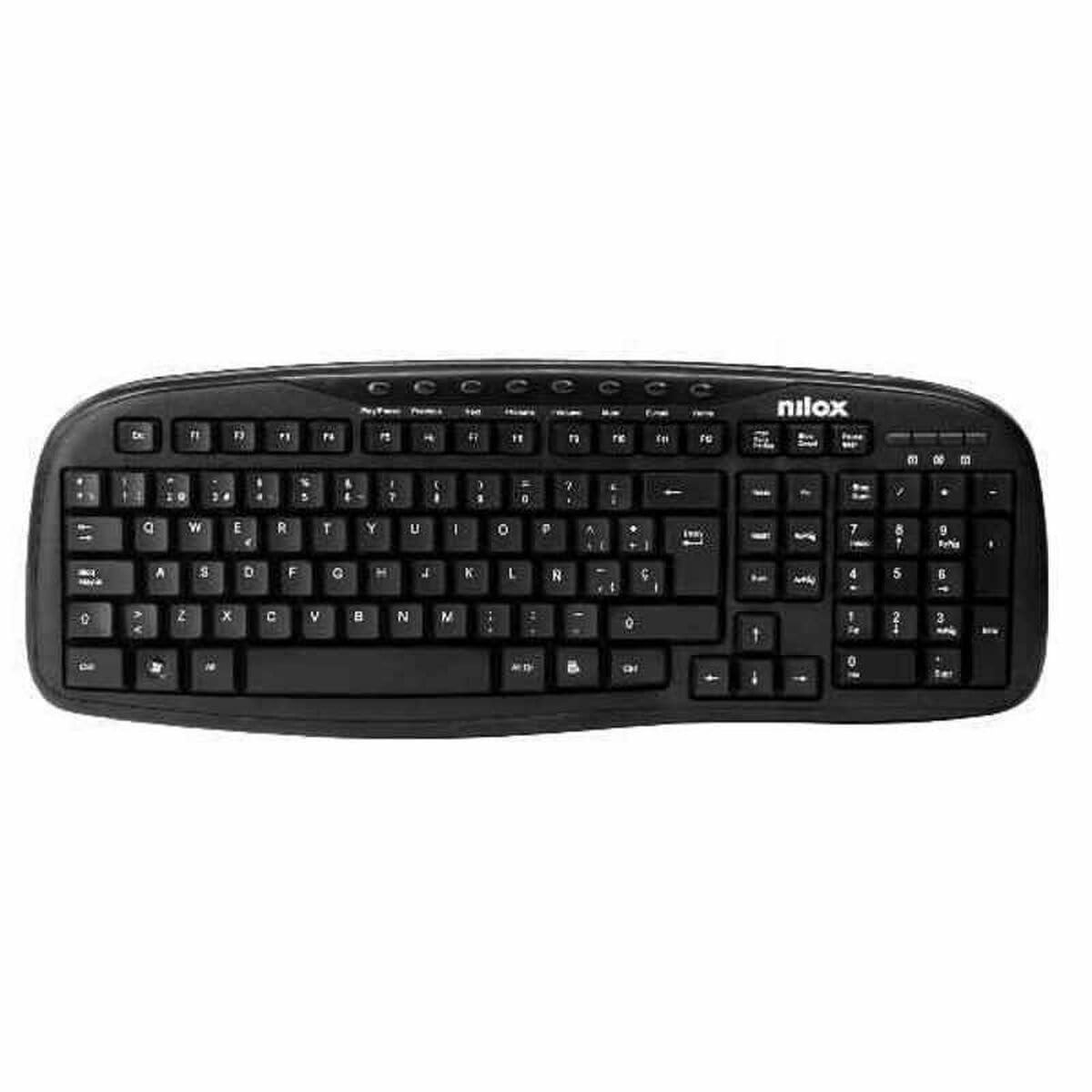 Nilox USB Multimedia Keyboard - Black ESP QWERTY
