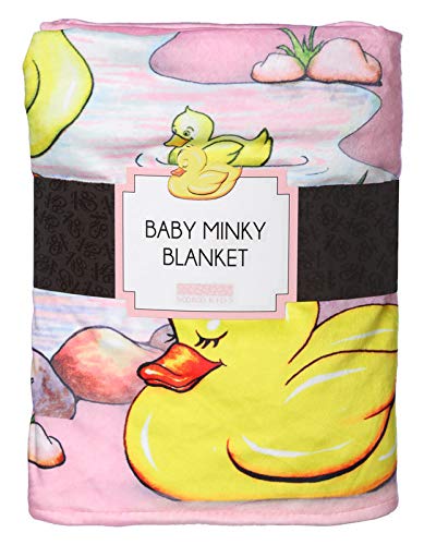 Manta para bebé SooRoo Minky Duck – Extra Suave, de Felpa, Manta de recepción para niño o niña, 100% poliéster Lavable a máquina, Color Rosa o Azul – 76,2 x 101,6 cm, Rosa Nueva Edición