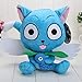 siqiwl Peluches 23 Cm Mignon Jouets en Peluche Fée Queue Bleu Chat Heureux Doux en Peluche Poupée Anime Cosplay Poupées en Peluche