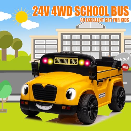 Luibas 24V 4×4 Kids Ride On Electric Vehicles School Bus Kids Ride On Toy Car With Powerful Motors thumb #1