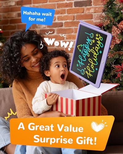 Image of KOKODI LCD Writing Tablet, 12 Inch Colorful Toddler Doodle Board Drawing Tablet, Erasable Reusable Electronic Drawing Pads, Educational and Learning Toy for 3-6 Years Old Boy and Girls(Purple)