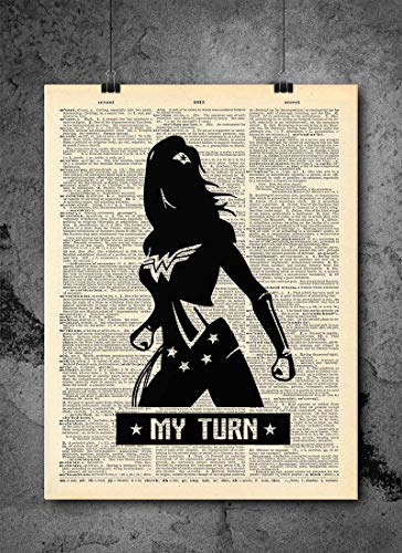 Wonder Woman | Strong Independent Women Believe - Wonder Woman Strength Strong Independent Women Believe Inspirational Quote Art - Authentic Upcycled Dictionary Art Print - Home Office Decor (D281)