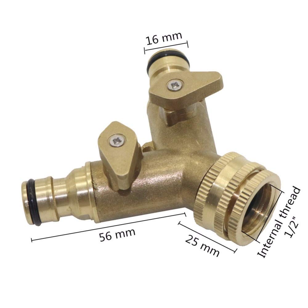 Accessori di Giunzione per Tubi Flessibili Filo Irrigazione Femminile valvole in Ottone Rubinetto 'acquedotto Agricoltura Garden connettore Tubo Flessibile 2-Vie valvole 5 Pz