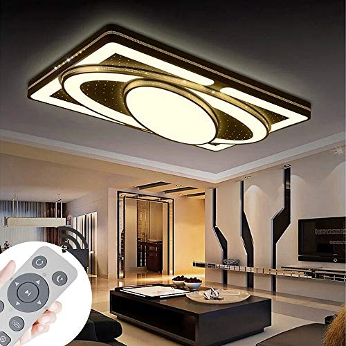 Preisvergleich Produktbild Deckenlampe LED Deckenleuchte 90W Wohnzimmer Lampe Modern Deckenleuchten Kueche Badezimmer Flur Schlafzimmer (Schwarz, 90W-Dimmbar)