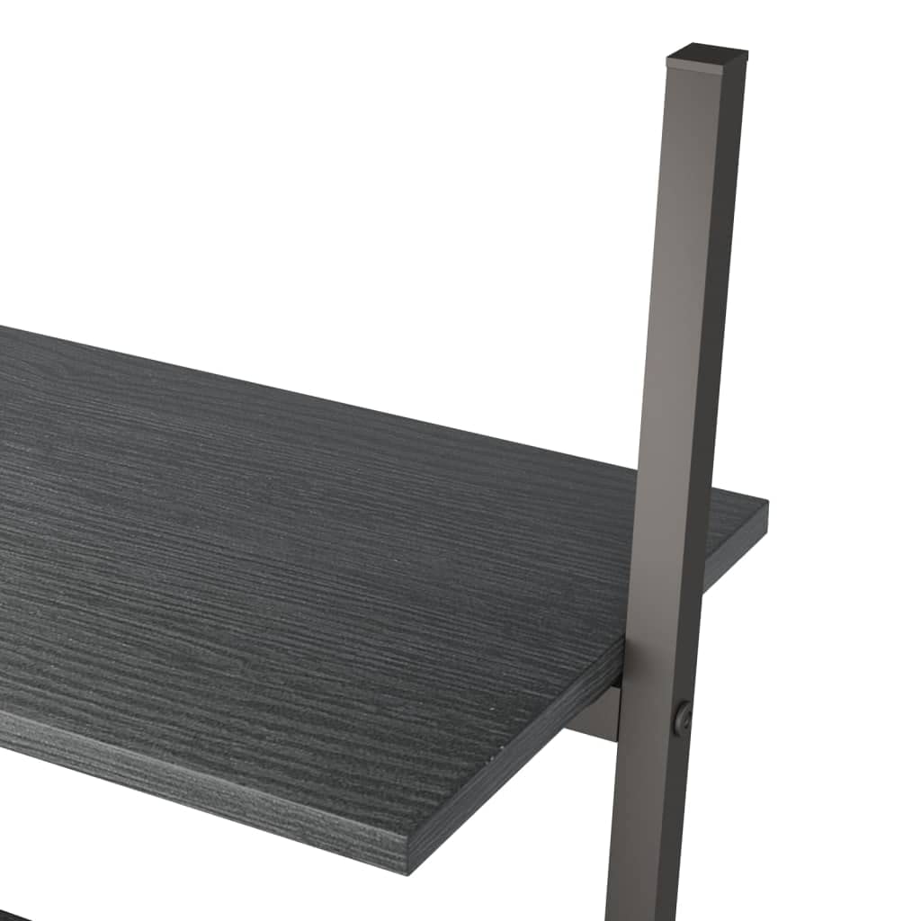 vidaXL Estantería Inclinada de 4 Niveles Mueble Despacho Dormitorio Estante Doméstico Oficina Habitación Almacenamiento Cajones Negro