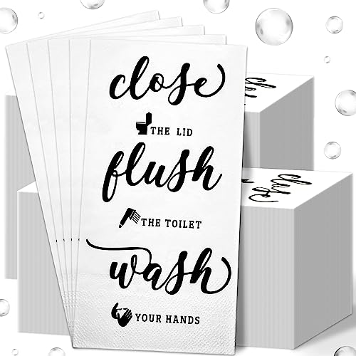Whaline 150Pcs Bathroom Etiquette Guest Napkins Toilet Rules Disposable Paper Towels Bathroom Napkins Guest Disposable Hand Towels for Bathroom Powder Room Wedding Birthday Baby Shower Supplies