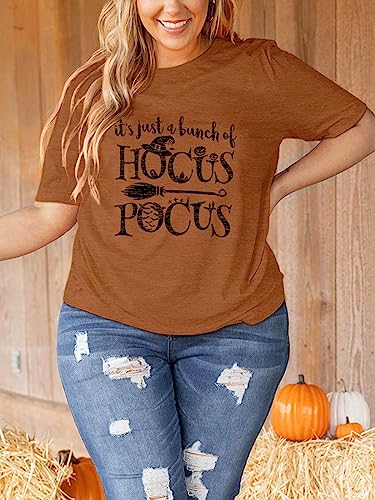Plus Size Halloween Shirt Women Funny Graphic Short Sleeve Tops Tees2