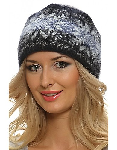 Freyja Canada Winter Wool Hat Beanie Cap Fair Isle Authentic Icelandic Wool for Women 2 Ply Knitted Extra Warm