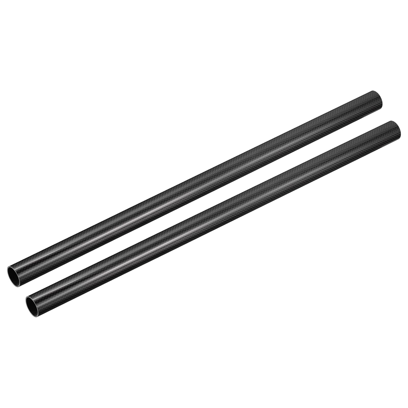 QUARKZMAN Carbono Fibra Tubos, 500mm x 22mm x 20mm 3K Huecos Carbono Envueltos Tubos Redondo Simple Tejido Brillante Superficie para Quadcopter Paquete de 2
