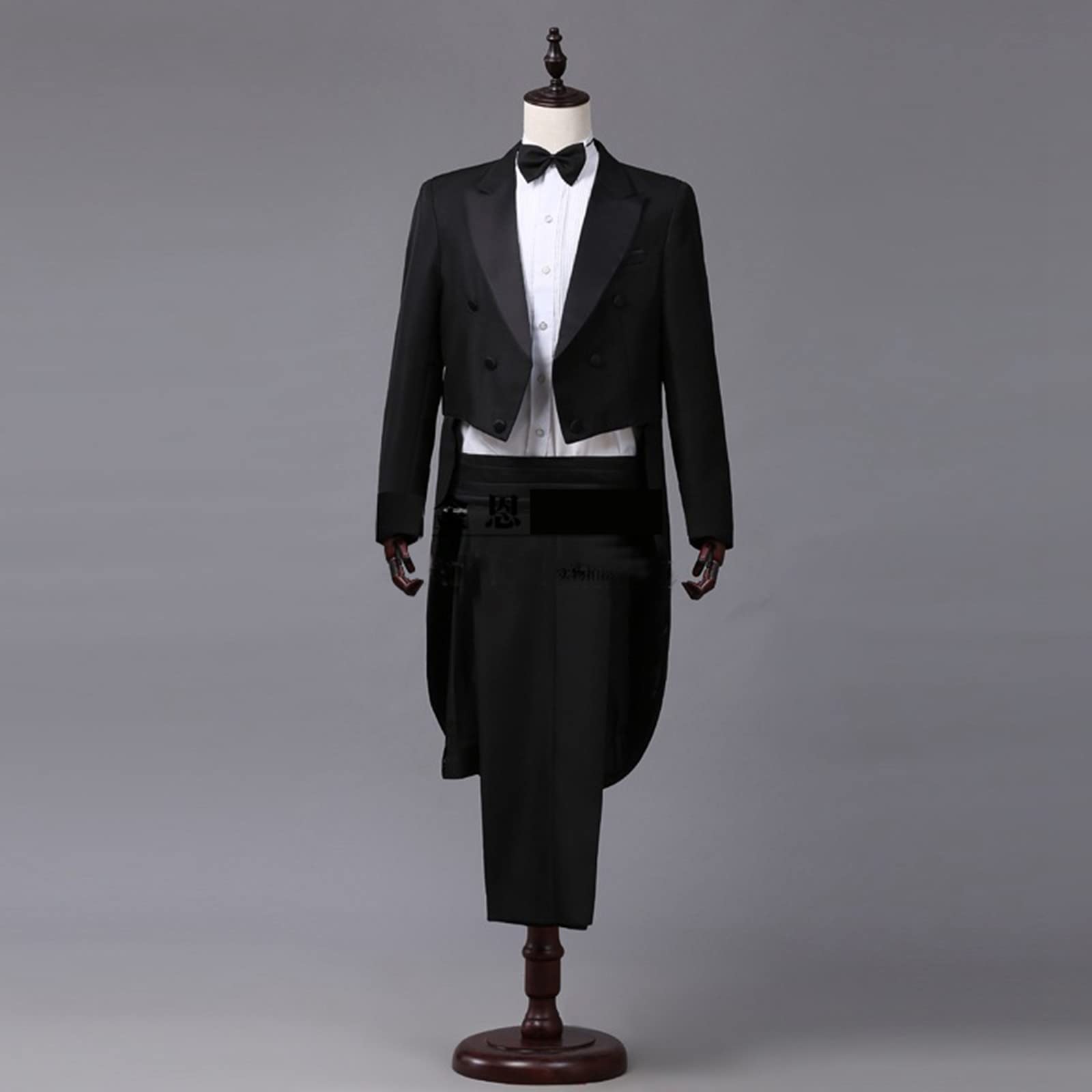 Completo Smoking Uomo Elegante da Cerimonia - Giacca Coda di Rondine, Gilet, Pantaloni e Camicia - 4 Pezzi per Matrimoni, Serate di Gala, Spettacoli (Magia/Orchestra) - Taglio Classico e Moderno