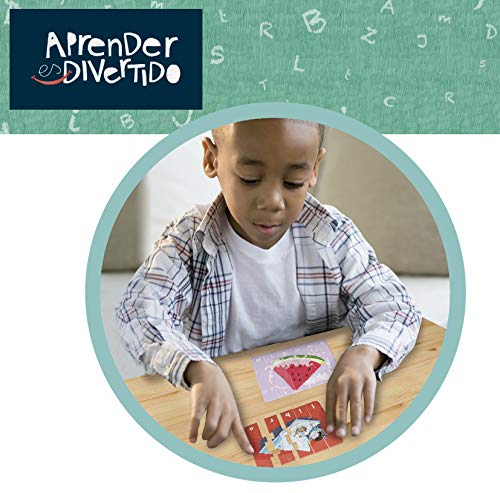 Educa - Aprender es Divertido | Primeras Palabras. Juego Educativo para niños a Partir de 5 años. Aprende a Formar Palabras uniendo Letras. Contiene 76 Piezas Que Forman 16 tableros (18697)