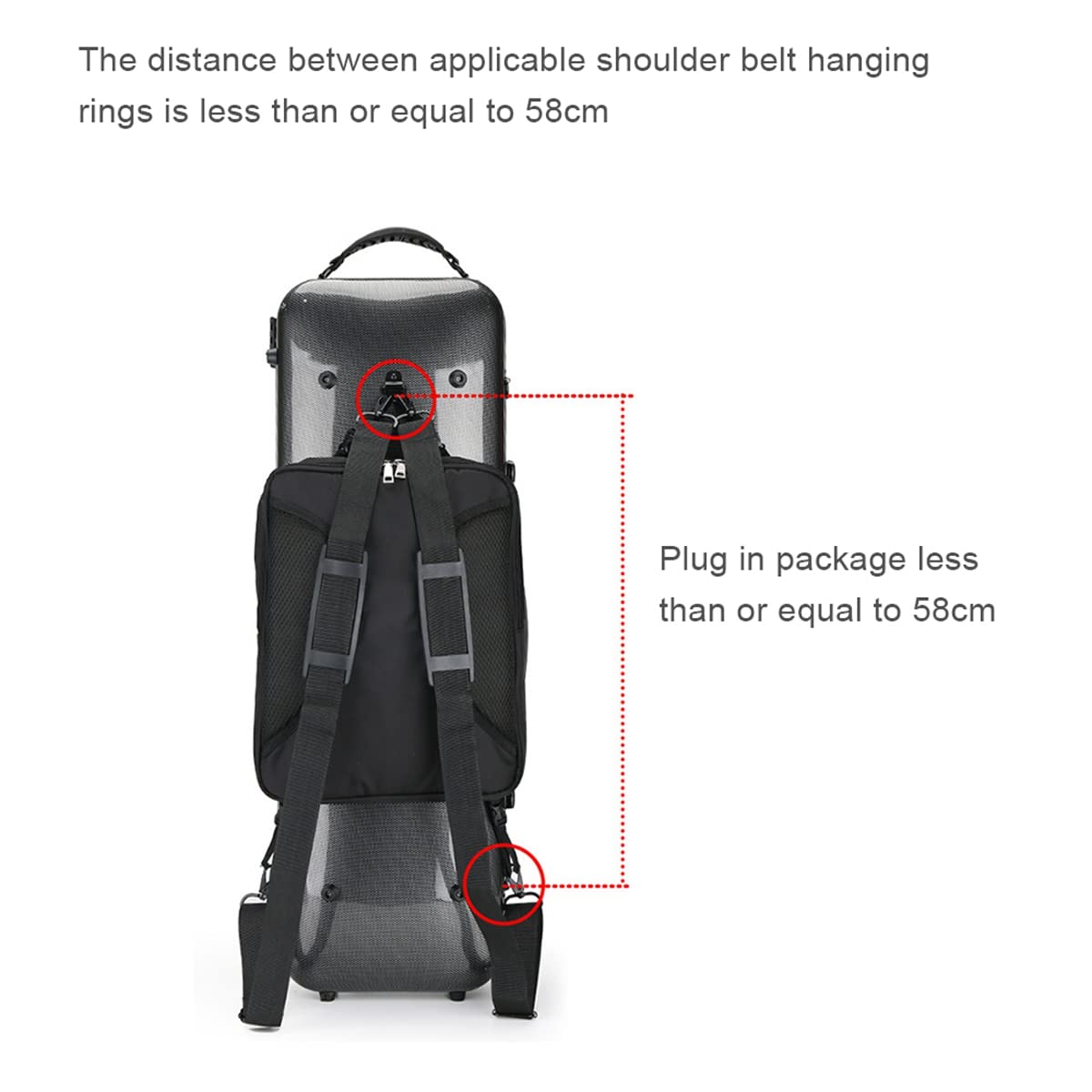 Estuche RíGido Universal de Fibra de Carbono de ViolíN Bolso Cuadrado Ligero para Partituras, Negro