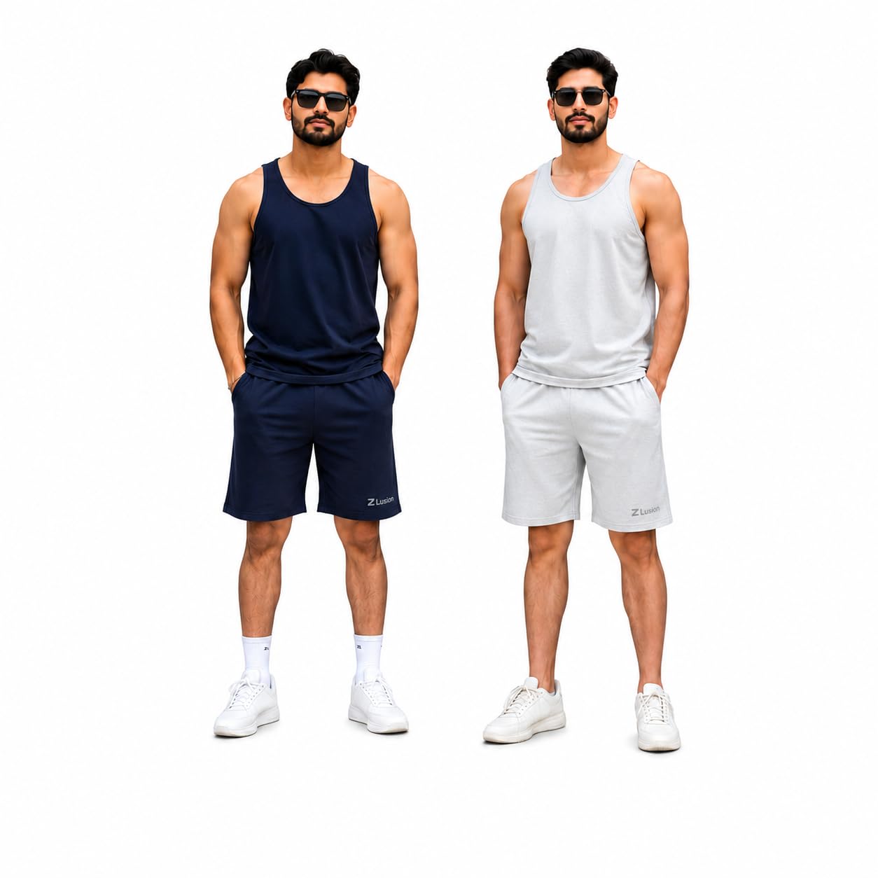Men’s Plain Shorts Pack of 2 | Soft Lightweight Lounge Shorts with Elastic Waist, Adjustable Drawstring & Side Pockets | Casual, Travel, Workout Assorted Colours-picture-24