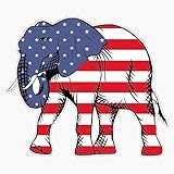 Republican Elephant American Flag Sticker Bumper Sticker Vinyl Decal 5'