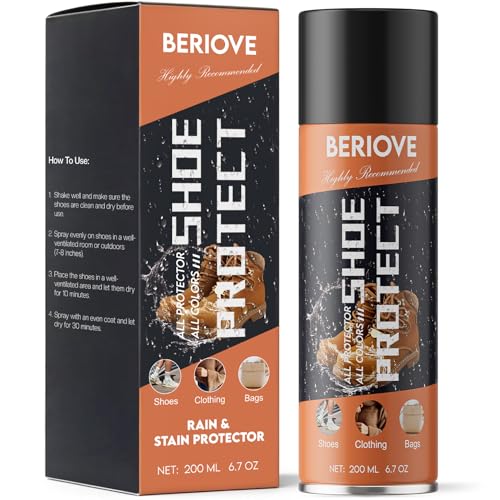 BERIOVE Protect Shoe Protector Spray - Rain & Stain Waterproof Nano Protection - Waterproofing Spray...