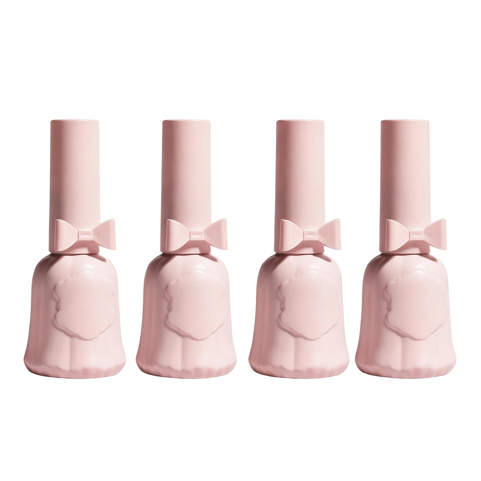 4 flaconi vuoti da 12 ml di smalto per unghie in vetro rosa con tappo a pennello ricaricabili per gel unghie dei piedi e unghie fai da te contenitori per campioni di nail art