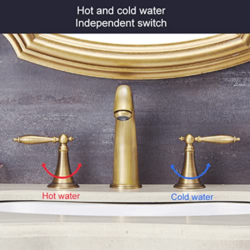 Mélangeur de lavabo laiton doré avec commande eau chaude et froide précise - 7