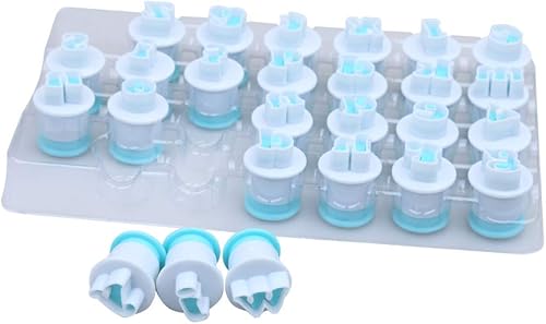 Miniatura 4 de Juego de 26 sellos de galletas para impresión, cortadores de galletas, letras del alfabeto y números, fondant, molde para galletas, forma de letra,