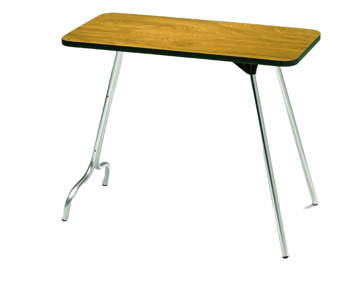 Surco 1632O All Purpose Oak Finish 16" x 32" Folding Portable Table - Ideal for Camping, Arts and Crafts, and More