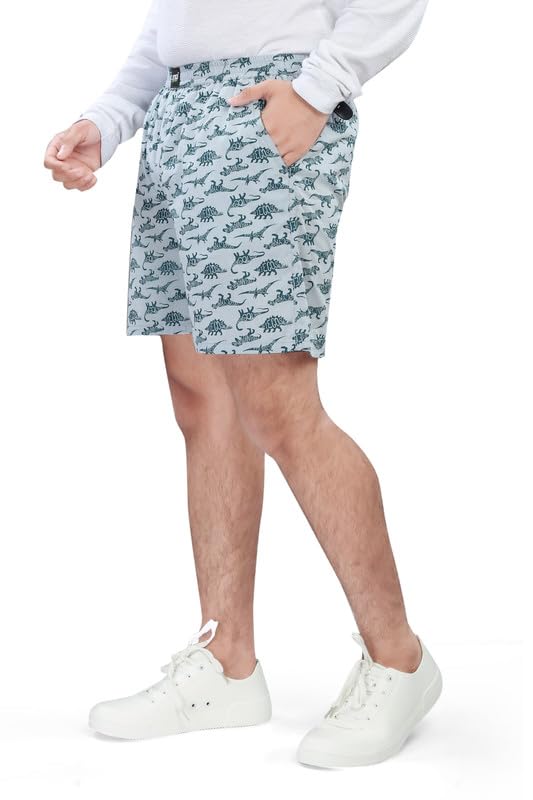 Image of UNOseven Shorts for Boys - 100% Cotton Printed with Side Pockets - Pack of 2 - Available from Size 7 Years to XL