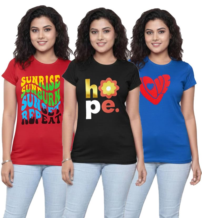 Image of MIST N FOGG Casual Printed Womens Combo Tshirts