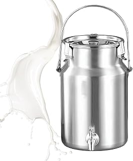 Milk Fermentation Tank 304 Stainless Steel Milk Transport Cans Bucket with Faucet Heavy Duty Milk Transport Bucket for Liquid Storage and Transport,10L