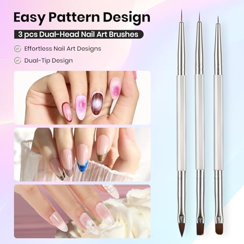 Image of Beetles Nail Art Brushes 31pcs Blooming Gel Nail Polish Clear UV LED Kit | Create blooming effects with 31pcs brushes and gel polish for watercolor, floral and marble nail designs