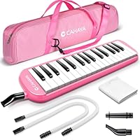CAHAYA 32 Tasten Melodica für Kinder Melodica Instrument mit Tragetasche geeignet für Anfänger Studenten, musikalisches Geschenk für Jungen und Mädchen, Rosa CY0050-3