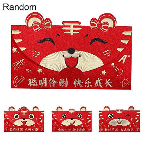 Colorido Lucky Pocket Paper 2022 Tiger Year Lucky Pocket Textura transparente ecológica
