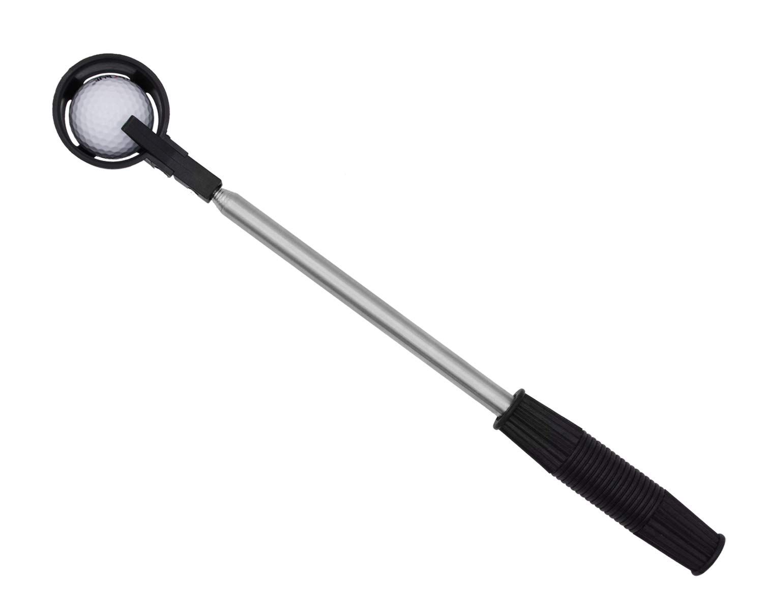 Famgee Portable Retractable Golf Ball Retriever Telescopic Scoop Saver Automatic Locking Stainless Steel Shaft Pick Up Tool
