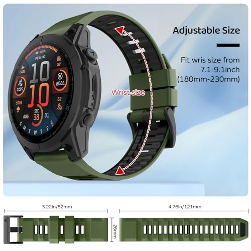 Correa de silicona QuickFit 26mm compatible Garmin Fenix miniatura 4